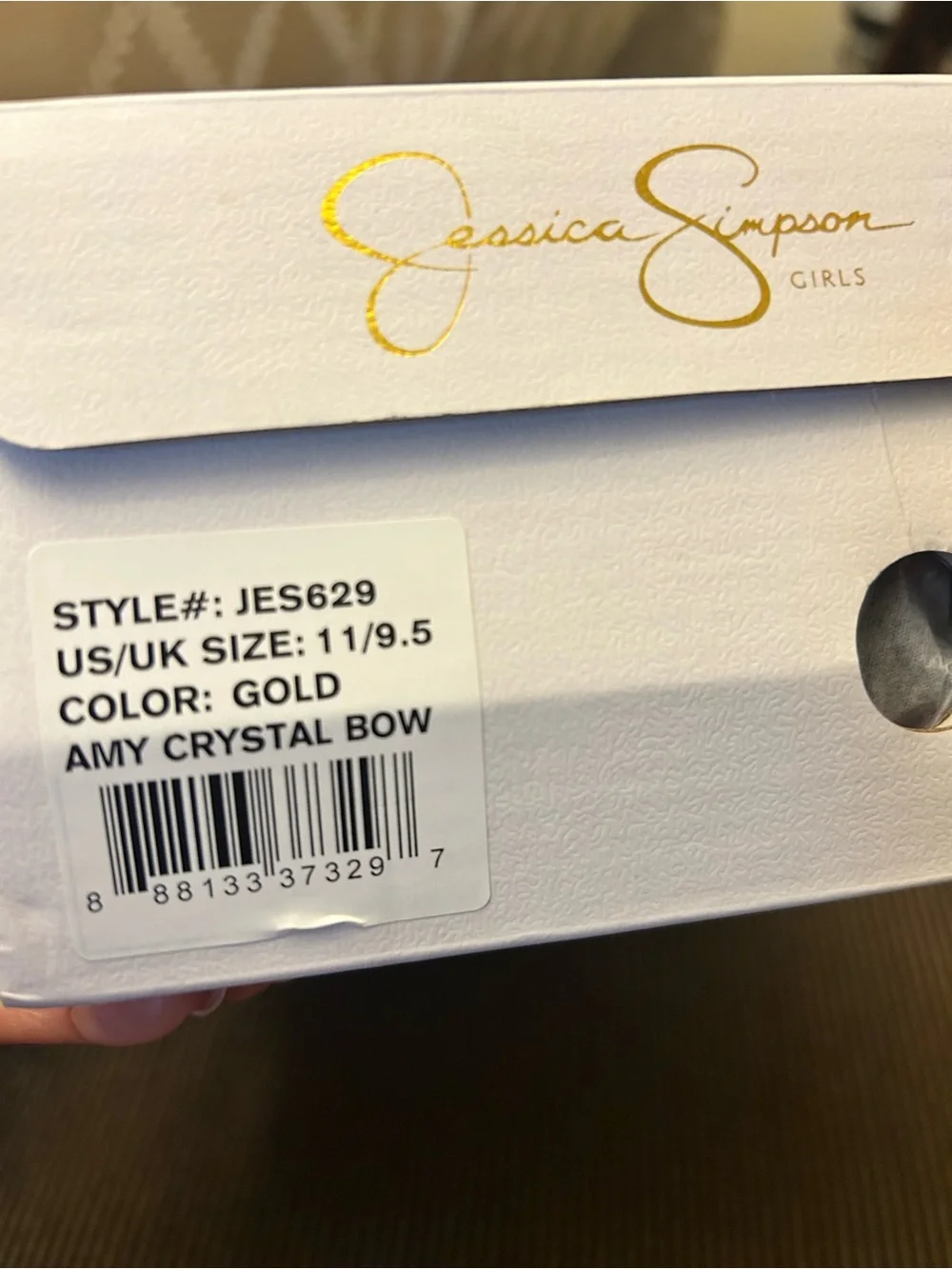 Size 11 Jessica Simpson Metallic Gold Bow Strap Girls' Dress Flats